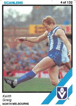 1984 Scanlens VFL #4 Keith Greig Front